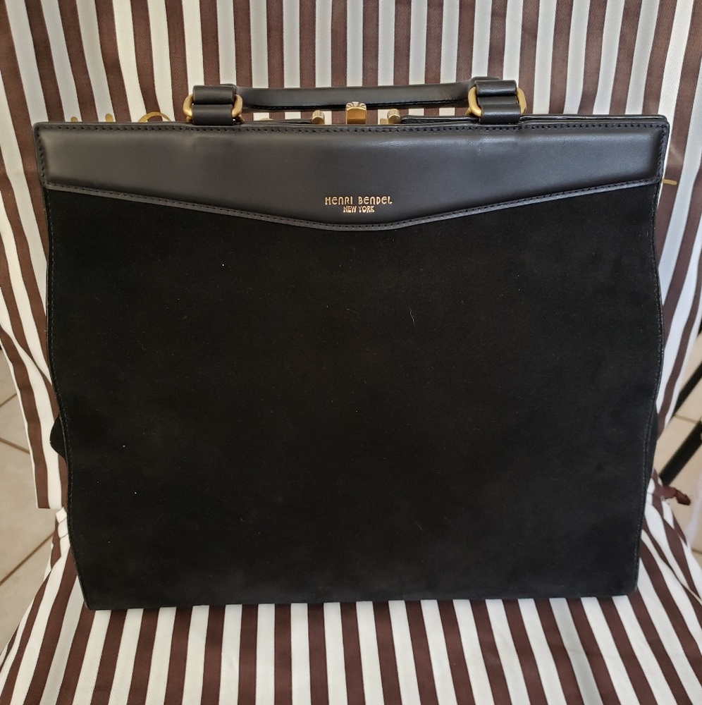 Henri Bendel Plaza Suede Satchel
